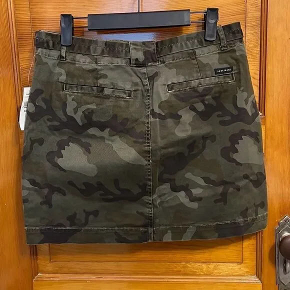 Sanctuary Green Camo Denim Mini Skirt Women’s Size 28
